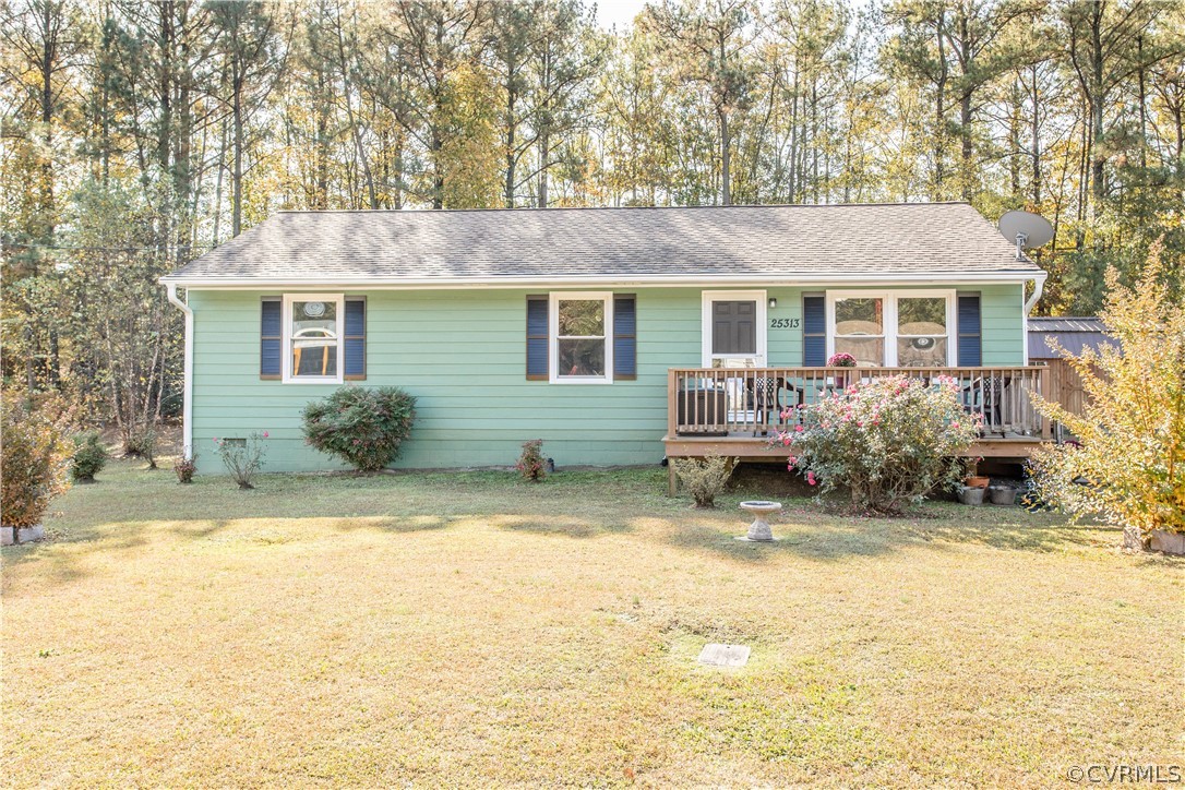 front view of a house with a yard