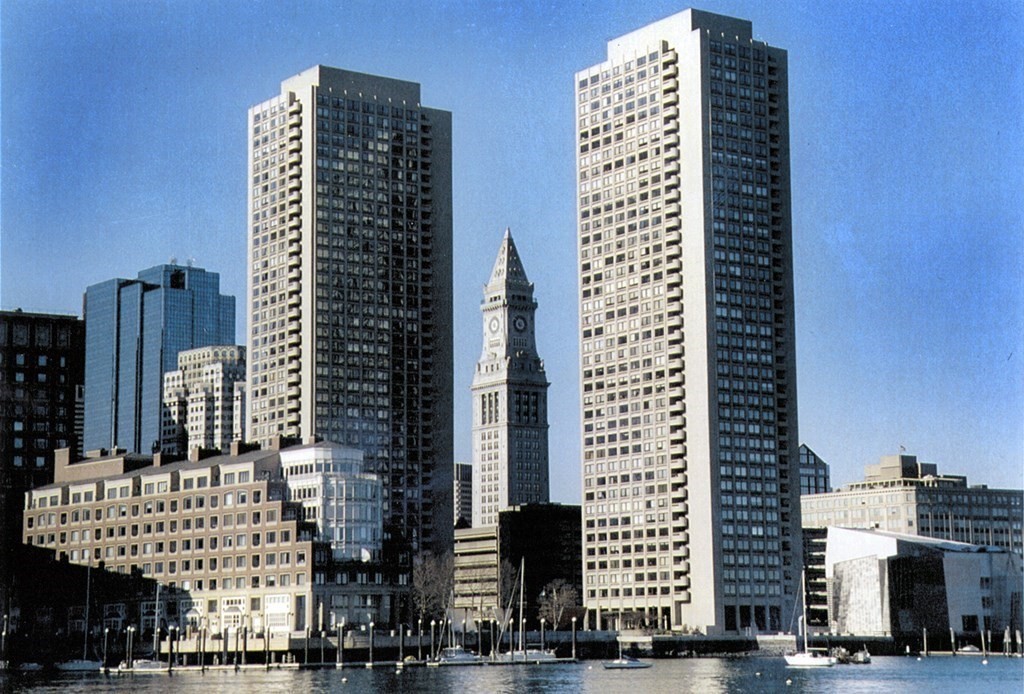 a view of a city with tall buildings