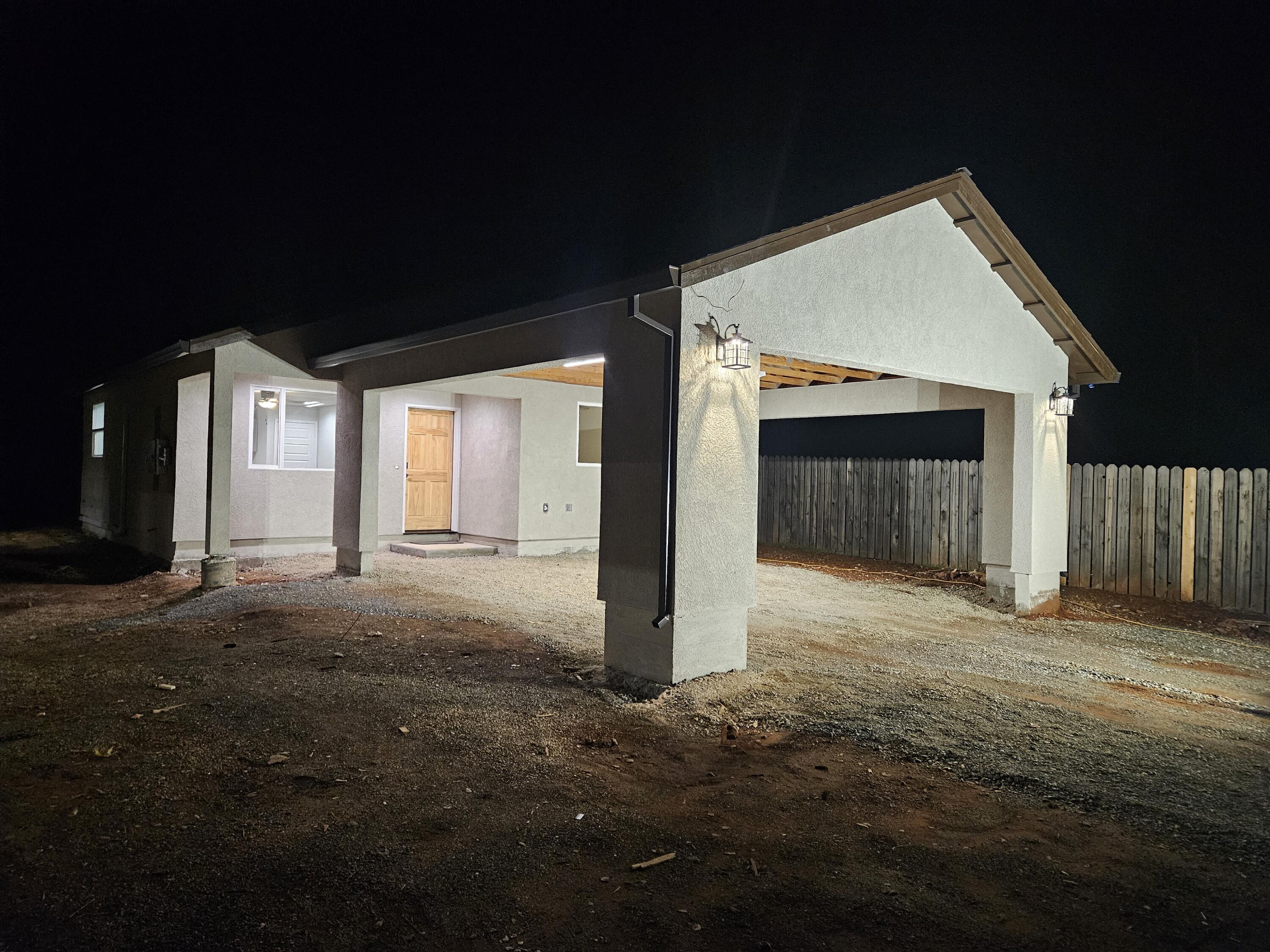 a view of backyard of house