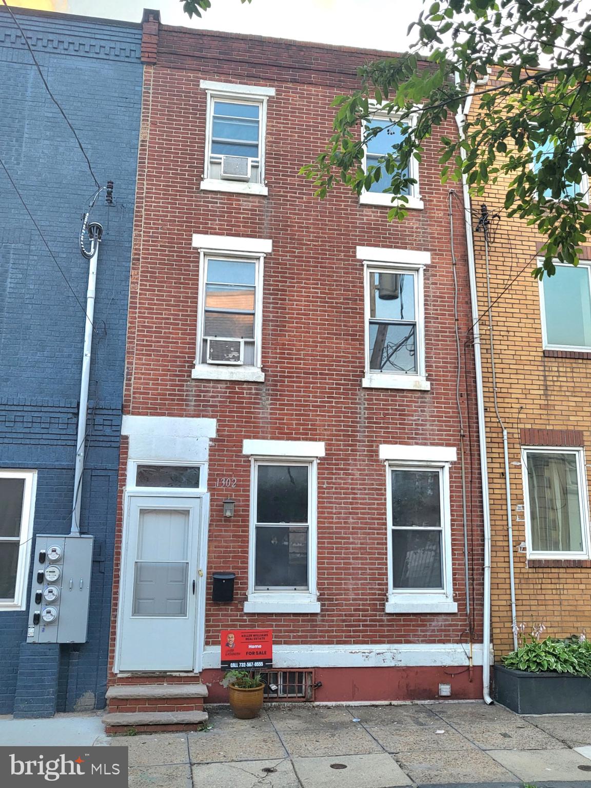 front view of a brick house