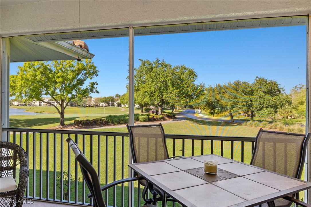 a view of a balcony and lake view