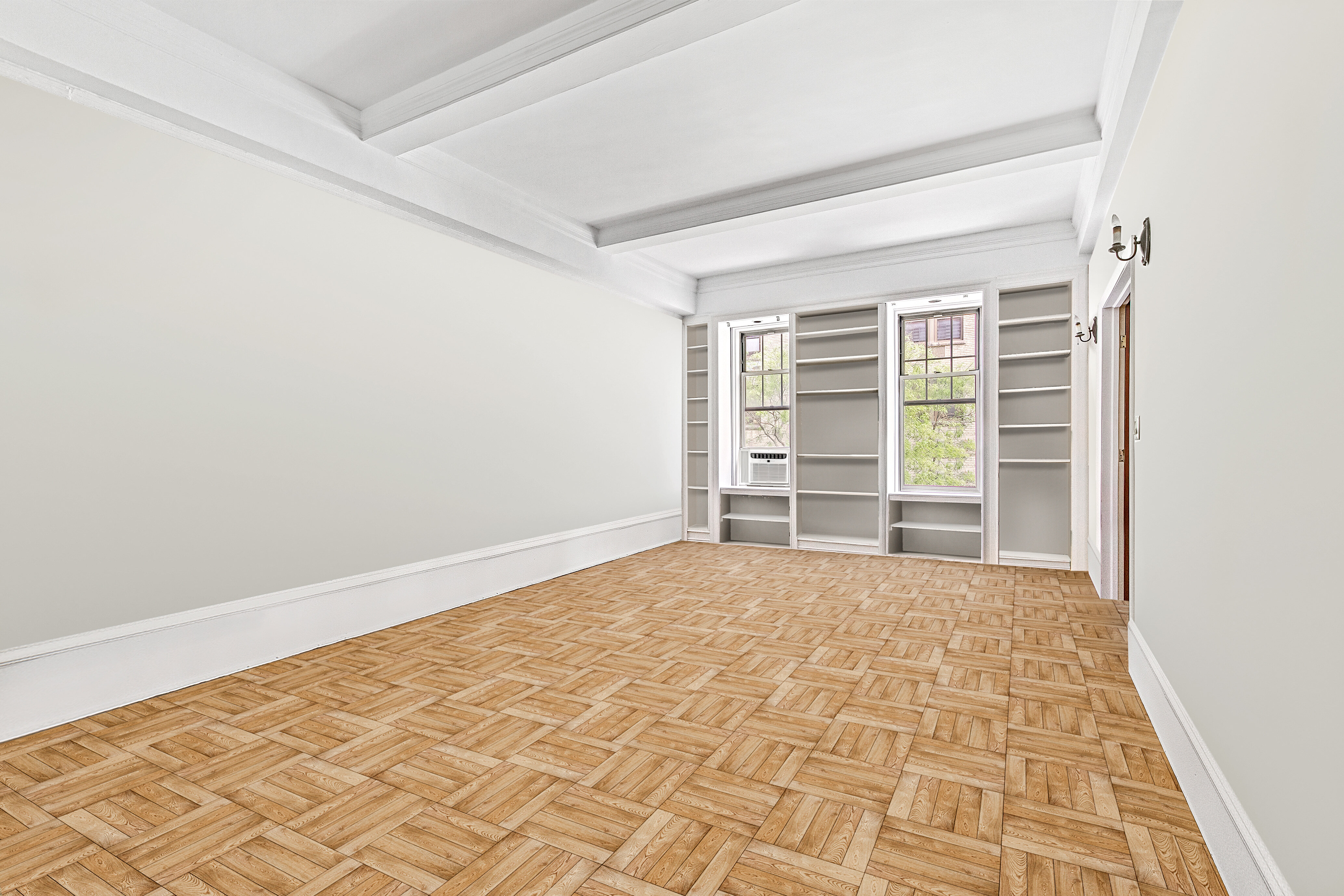 wooden floor in a room