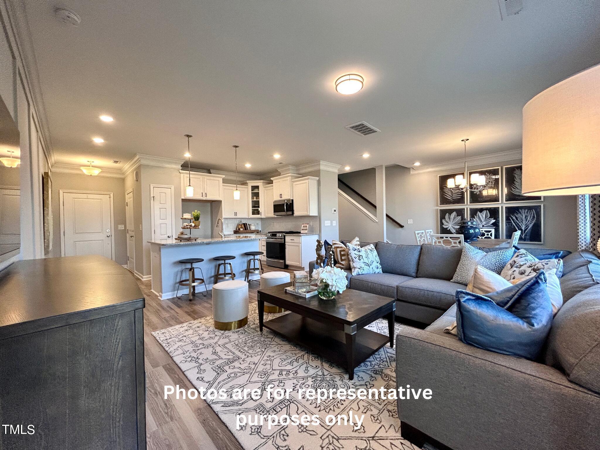 a living room with furniture and a couch