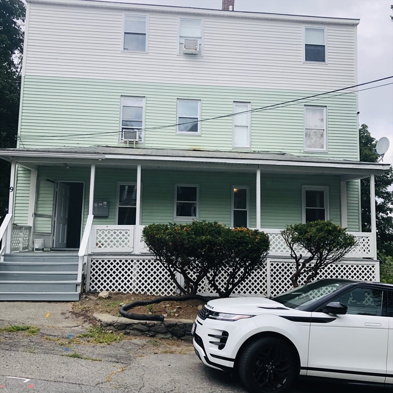 front view of a house with a door