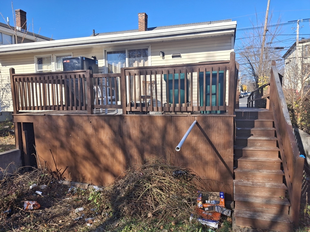 a view of a house with a deck