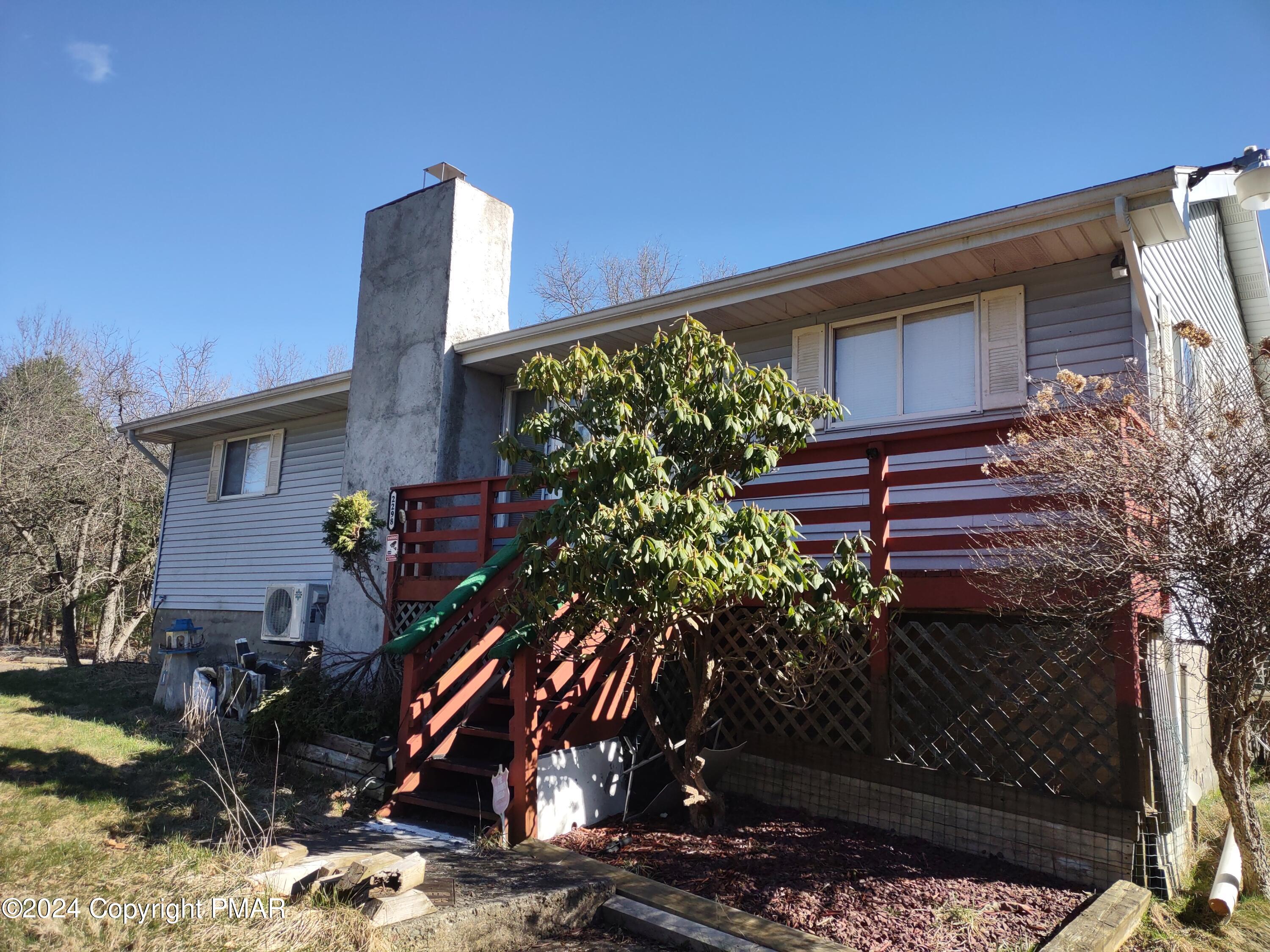 a front view of a house