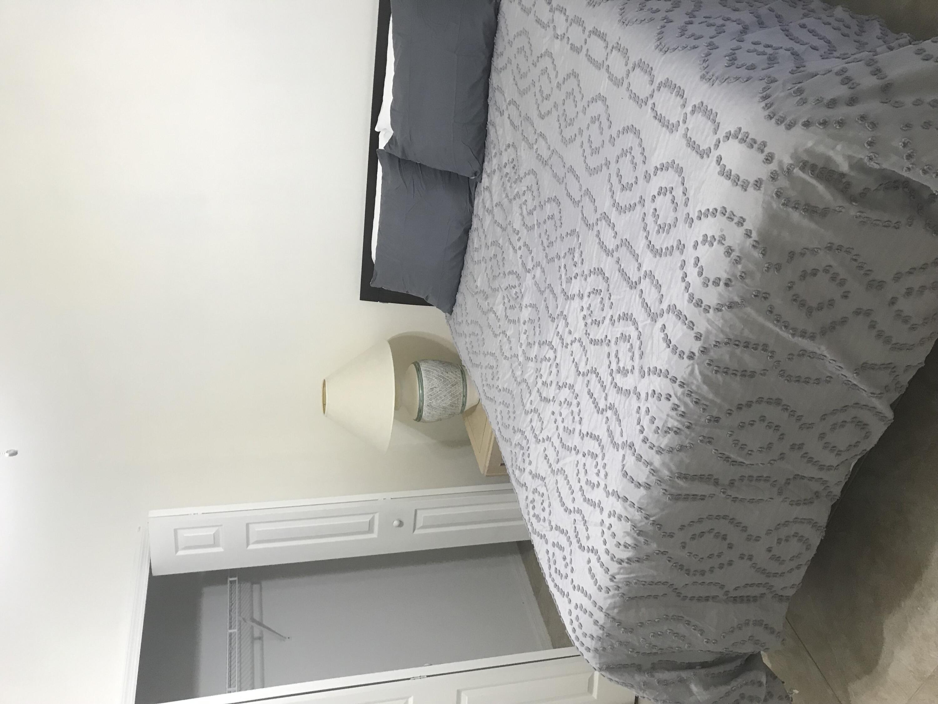 a bedroom with a bed and a toilet