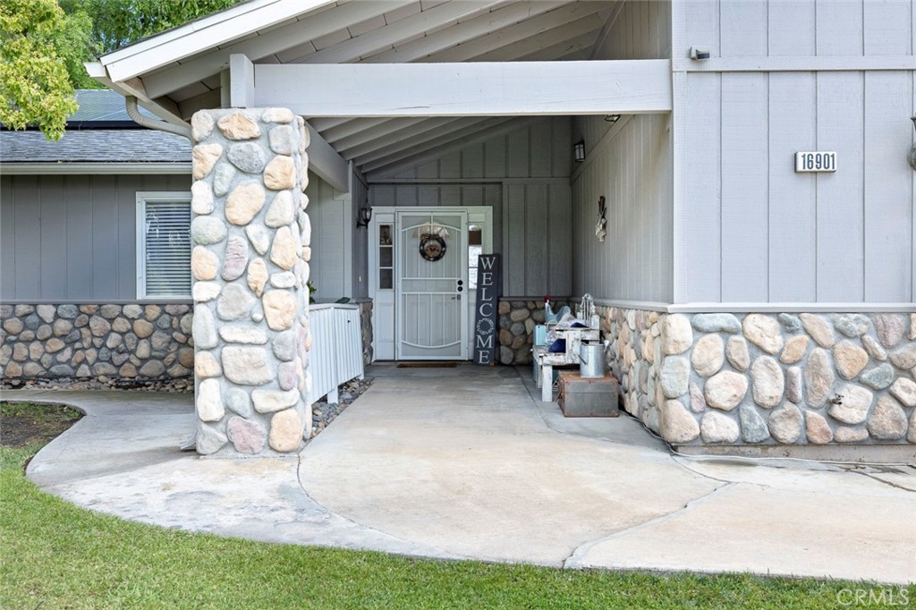 a view of front door of house