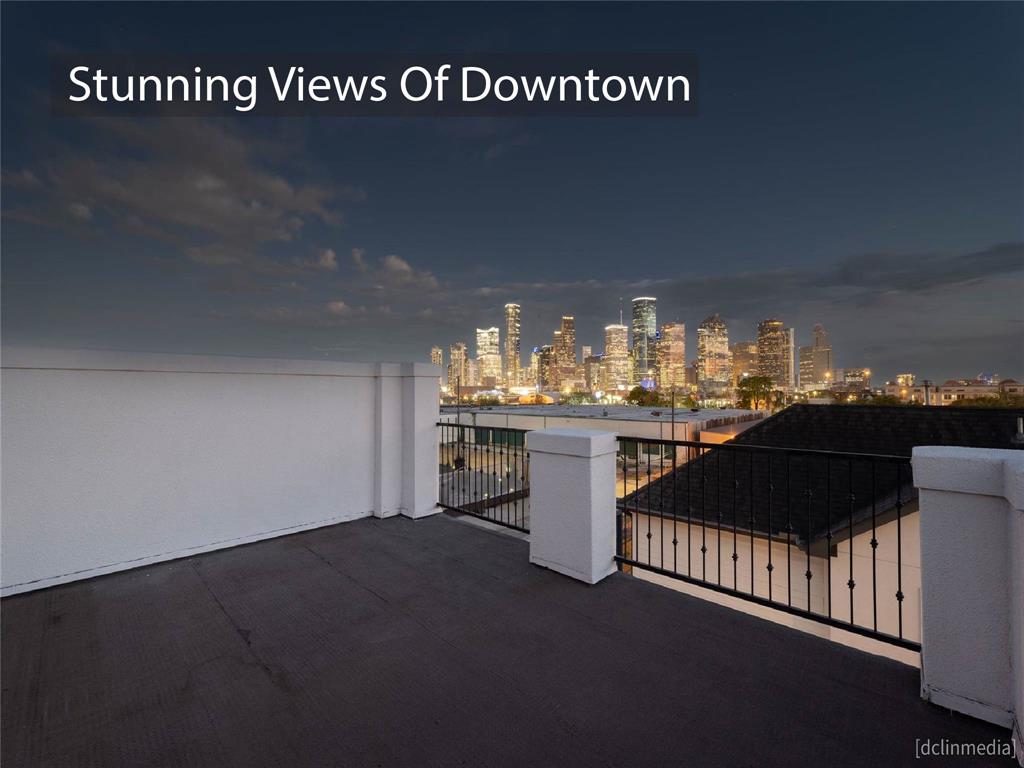 STUNNING views of downtown from the huge roof deck