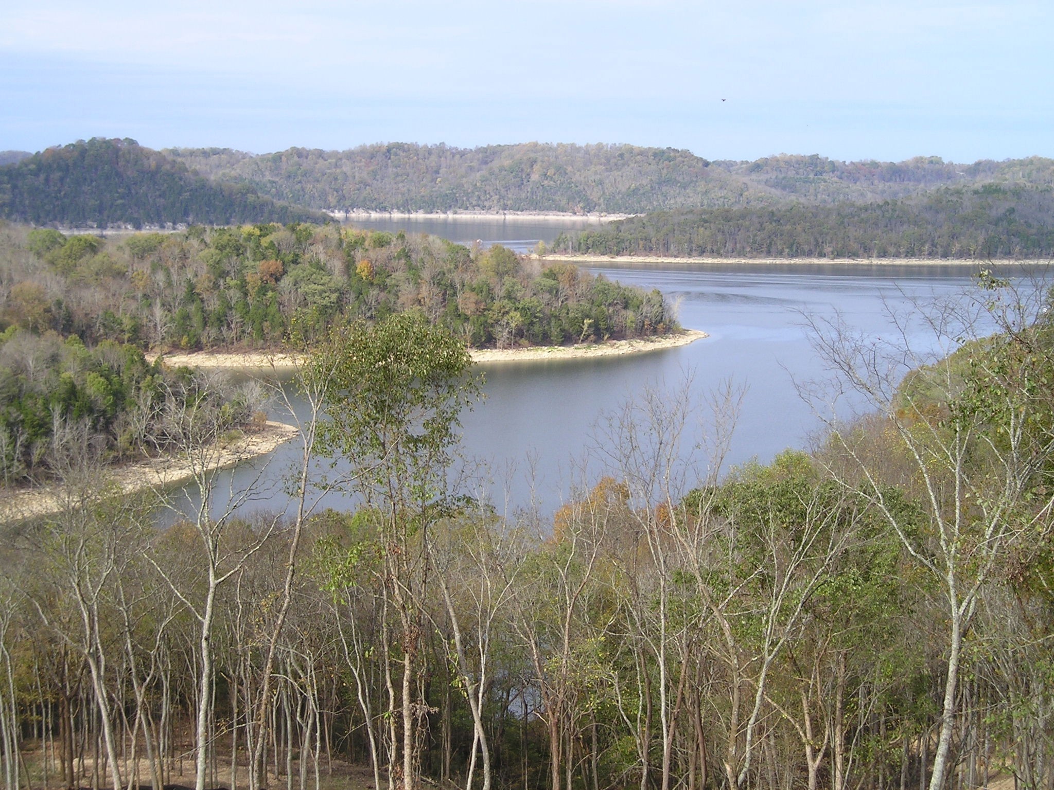 a view of lake with mountain