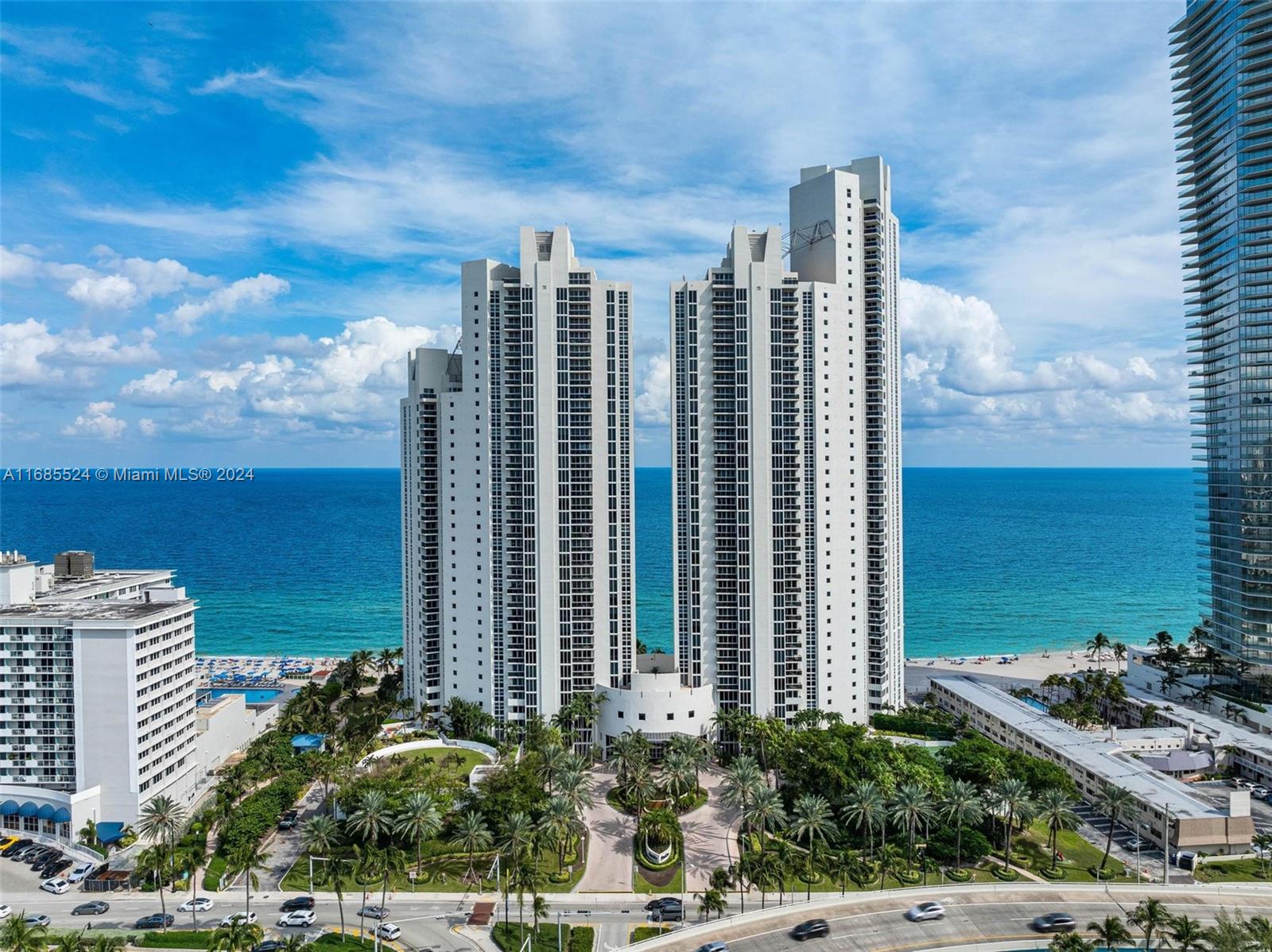 a view of a city with tall buildings