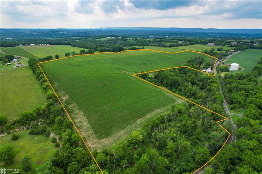 an aerial view of huge green field with lots of green space