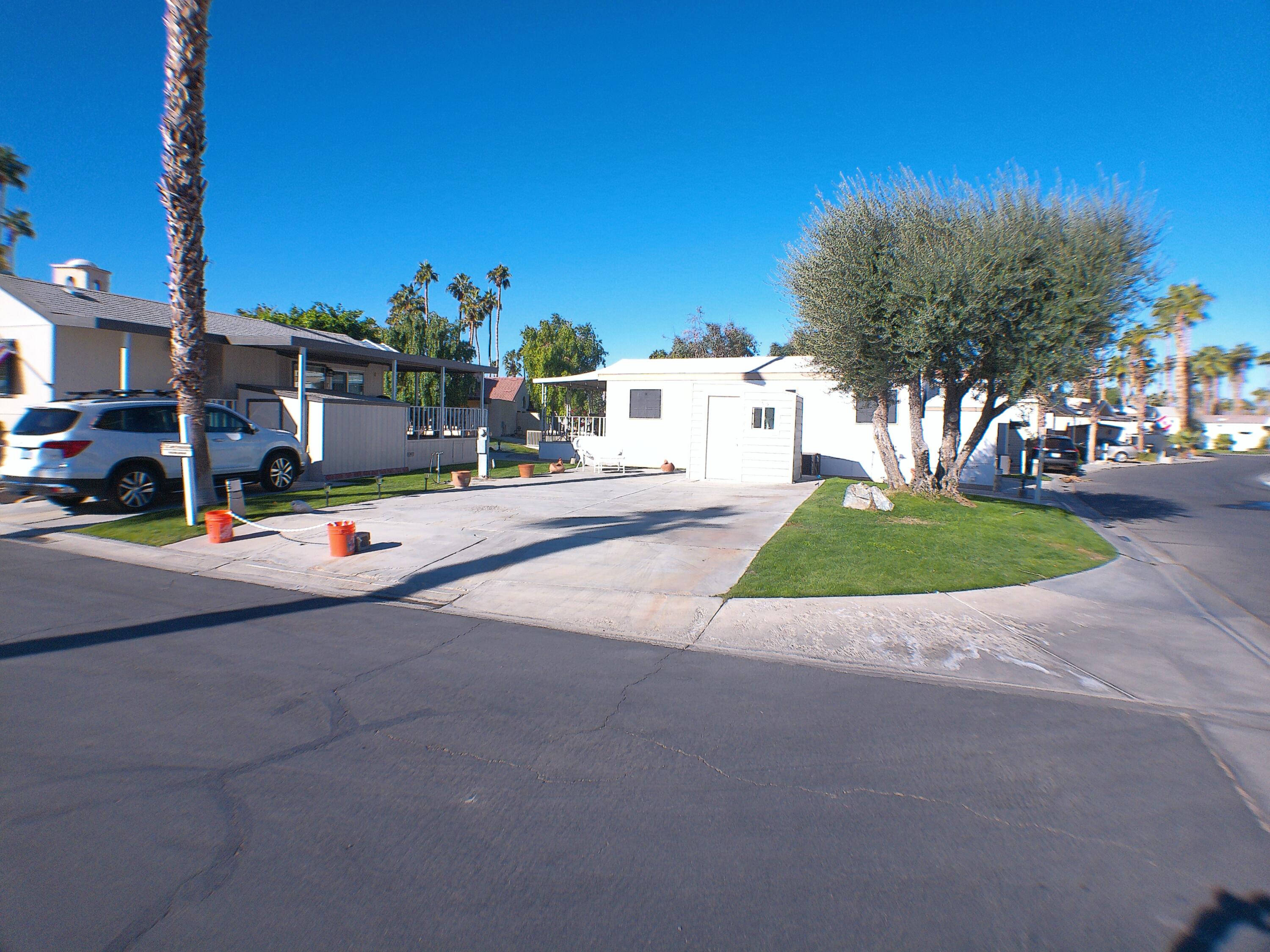 a view of a street with houses