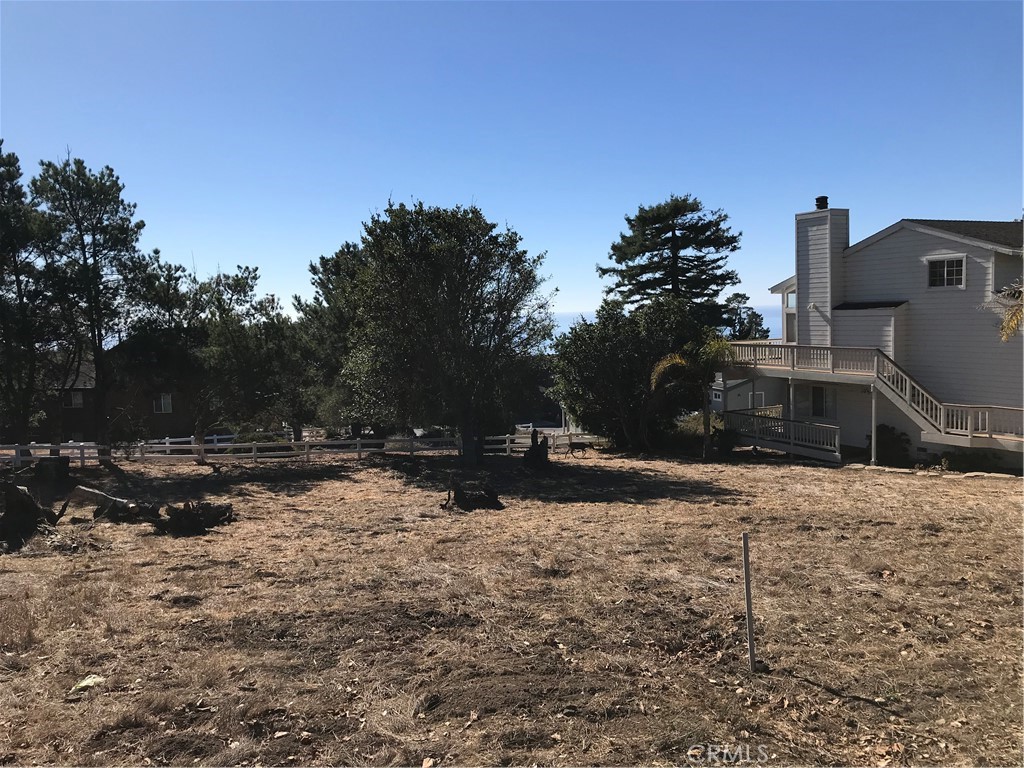 a view of a backyard of the house