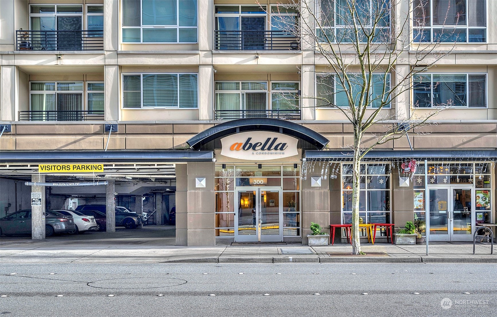 a view of a building entrance