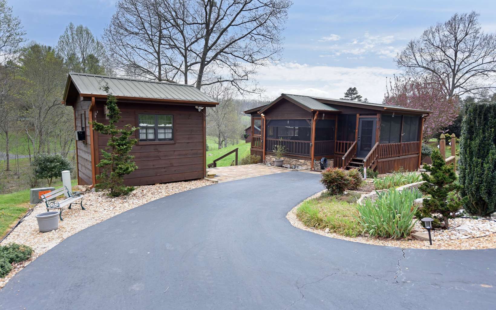 a view of a house with a patio