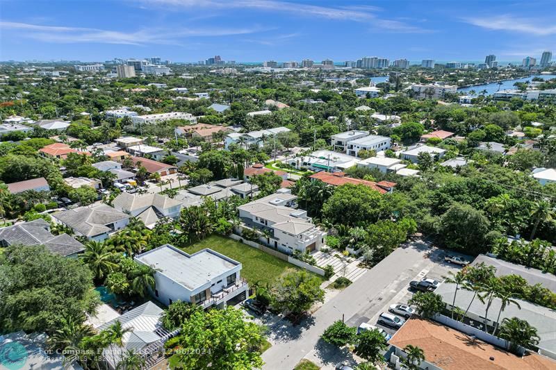 an aerial view of a city with lots of residential buildings