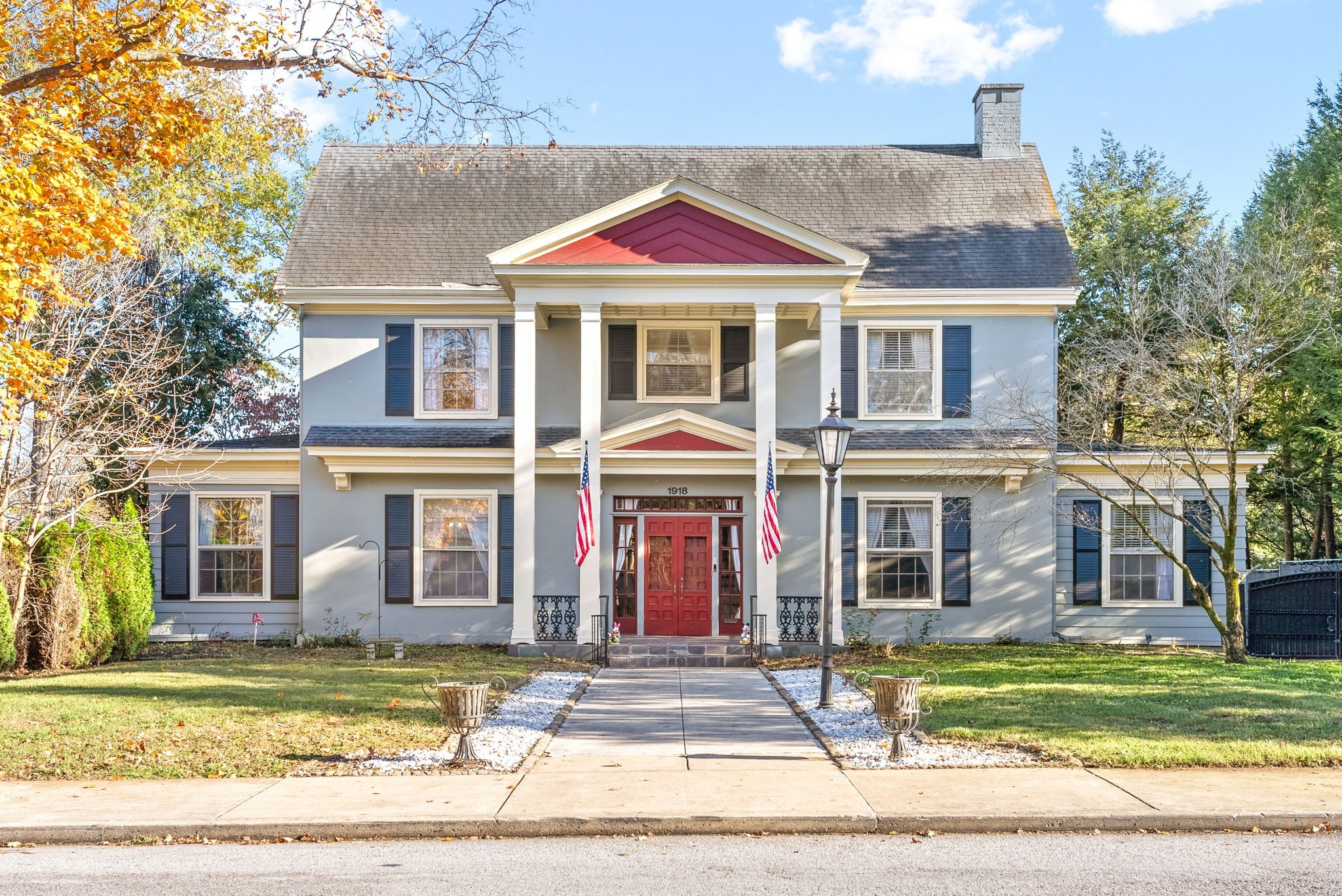 a front view of a house