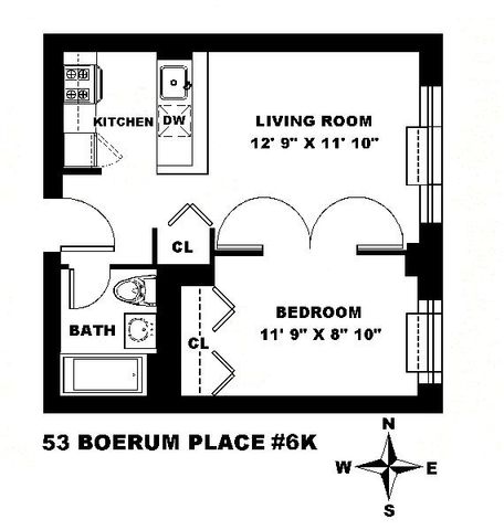 $3,200 | 53 Boerum Place, Unit 6K | Downtown Brooklyn