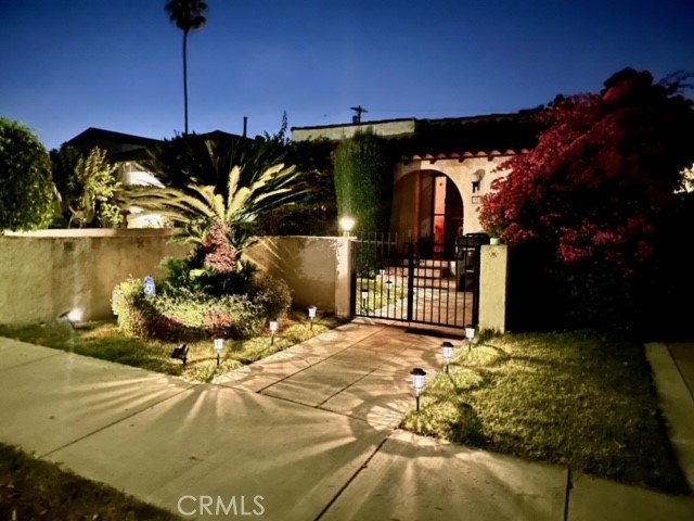 Front of the house at night