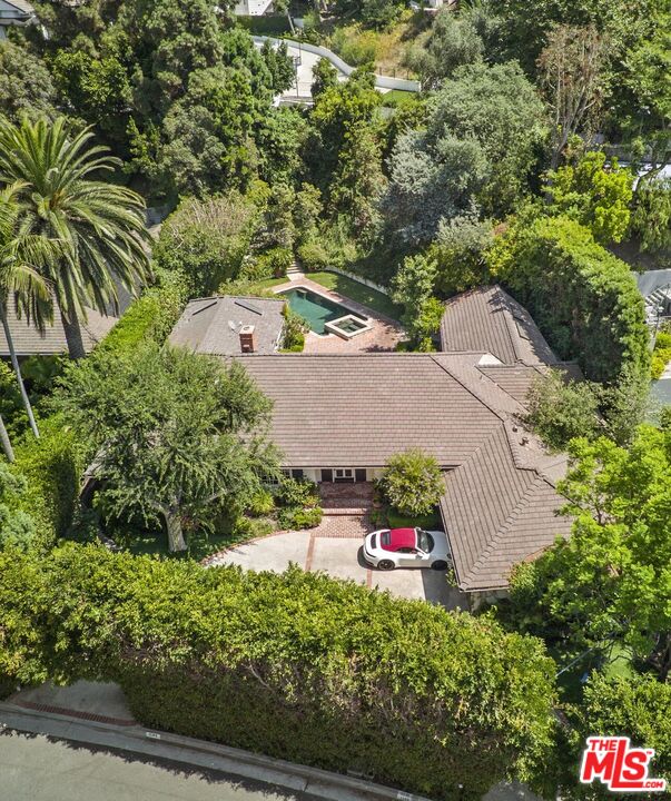 an aerial view of a house