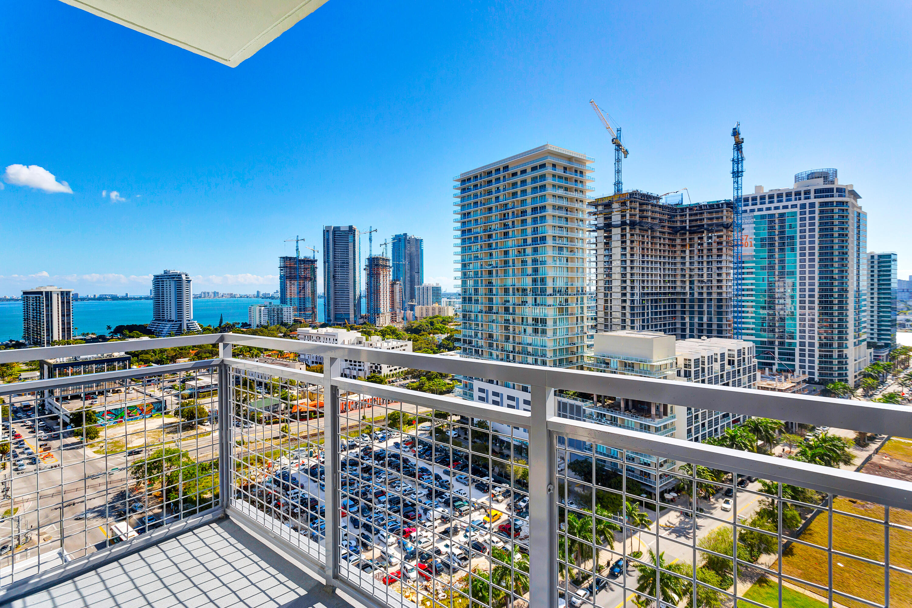 a view of city from balcony