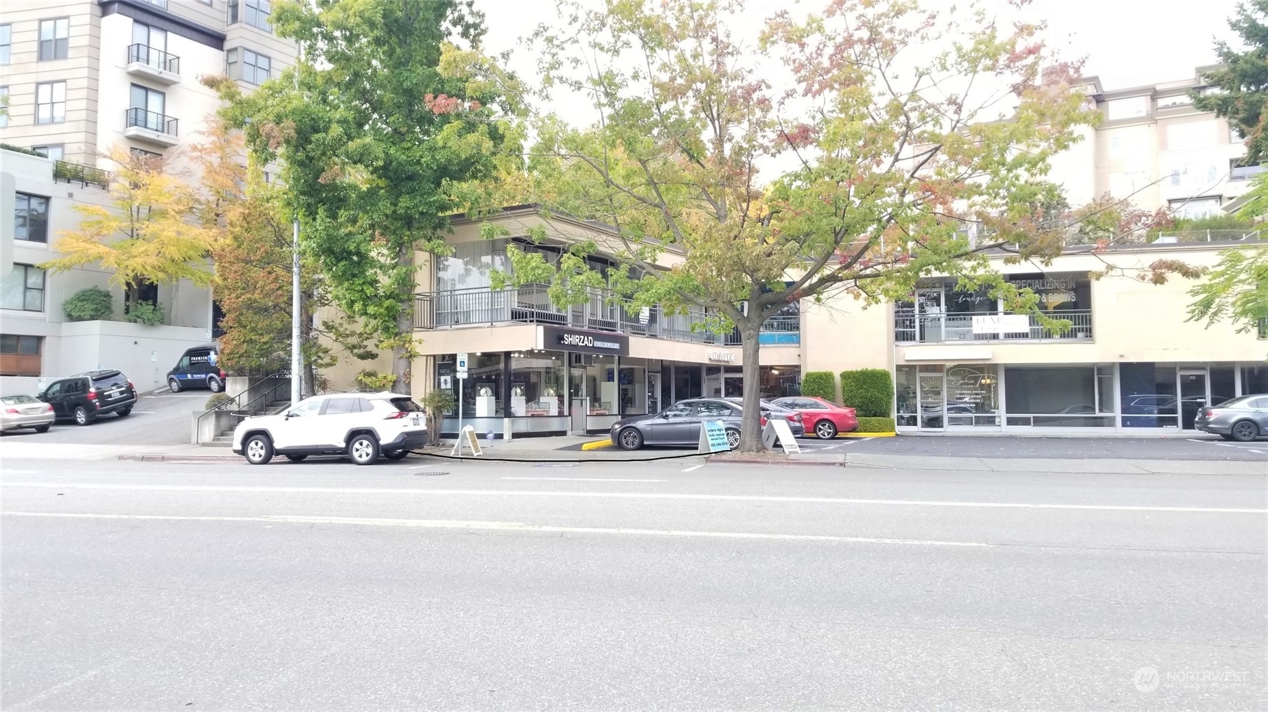 a car parked in front of a building