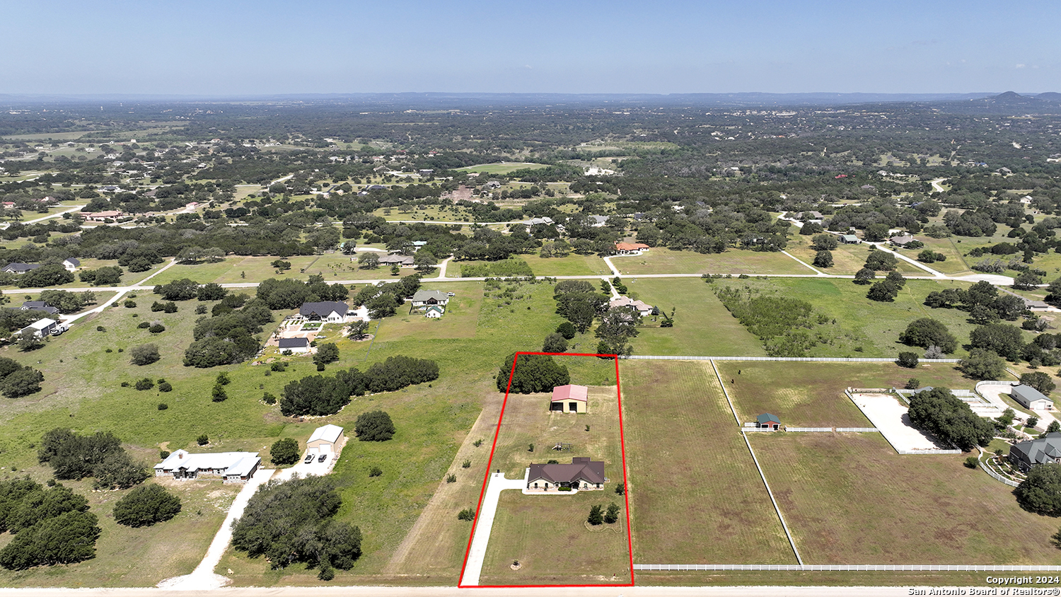 an aerial view of multiple house