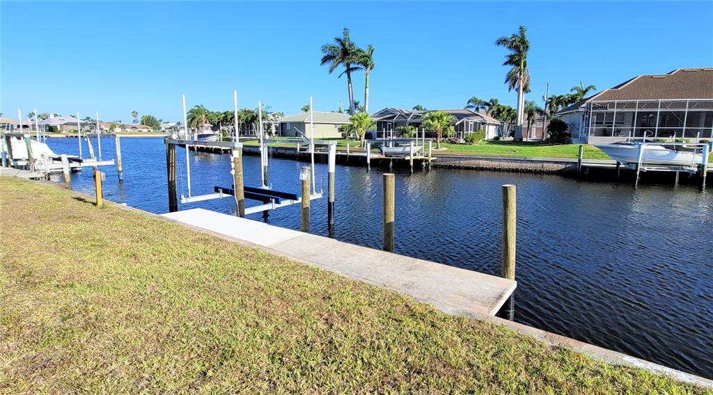 a view of a lake with a house