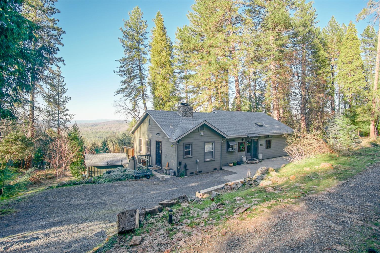 a house with trees in the background