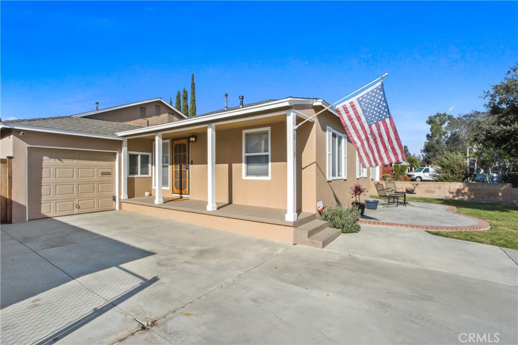 a view of a house with a patio