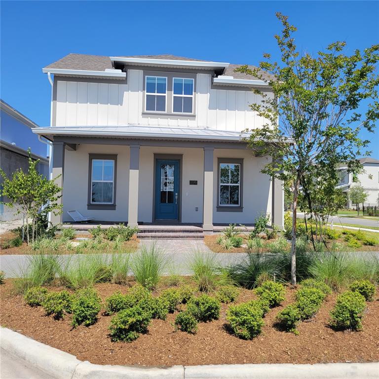 a house view with a garden space