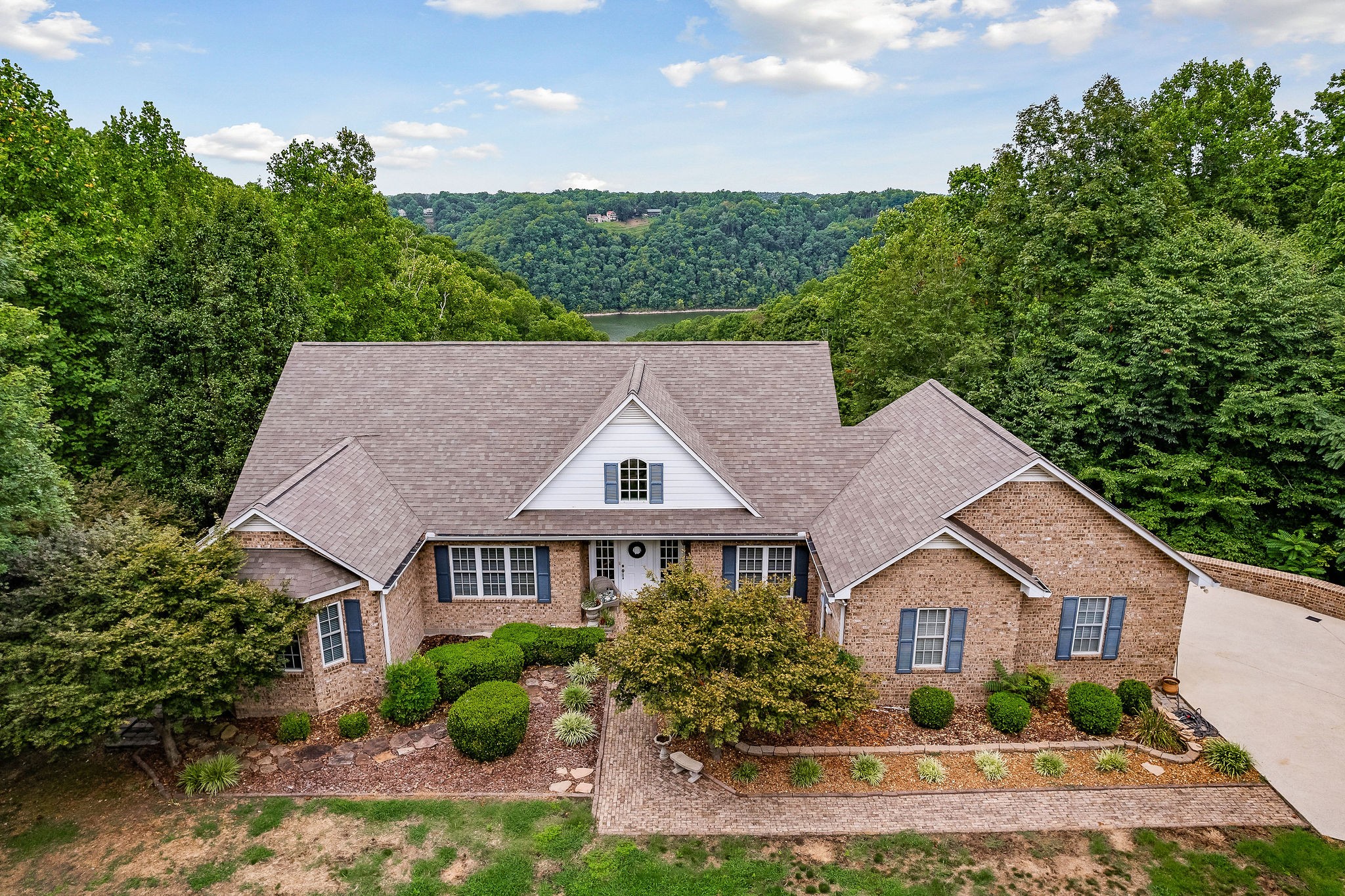 an aerial view of a house