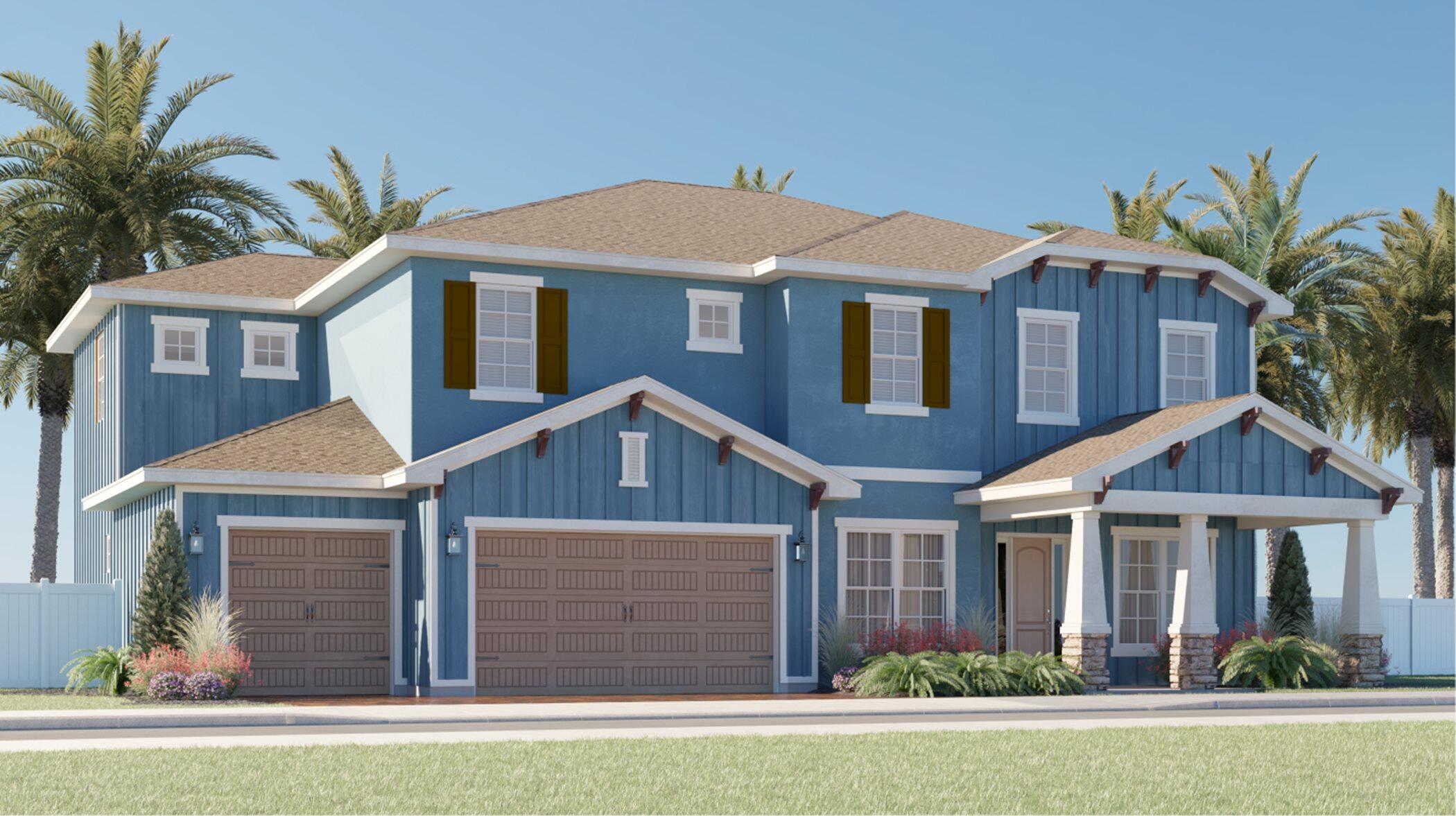 front view of a house with a yard