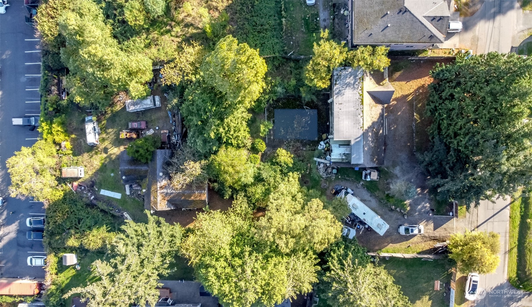 an aerial view of a house