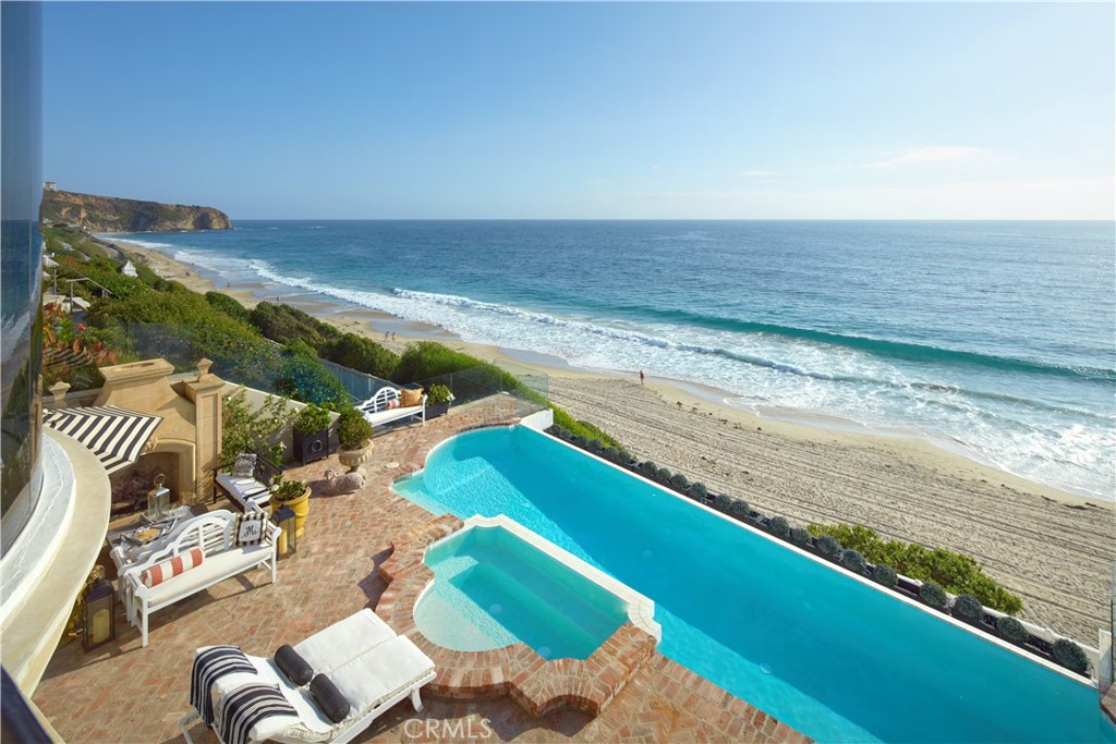 a view of an ocean from a balcony