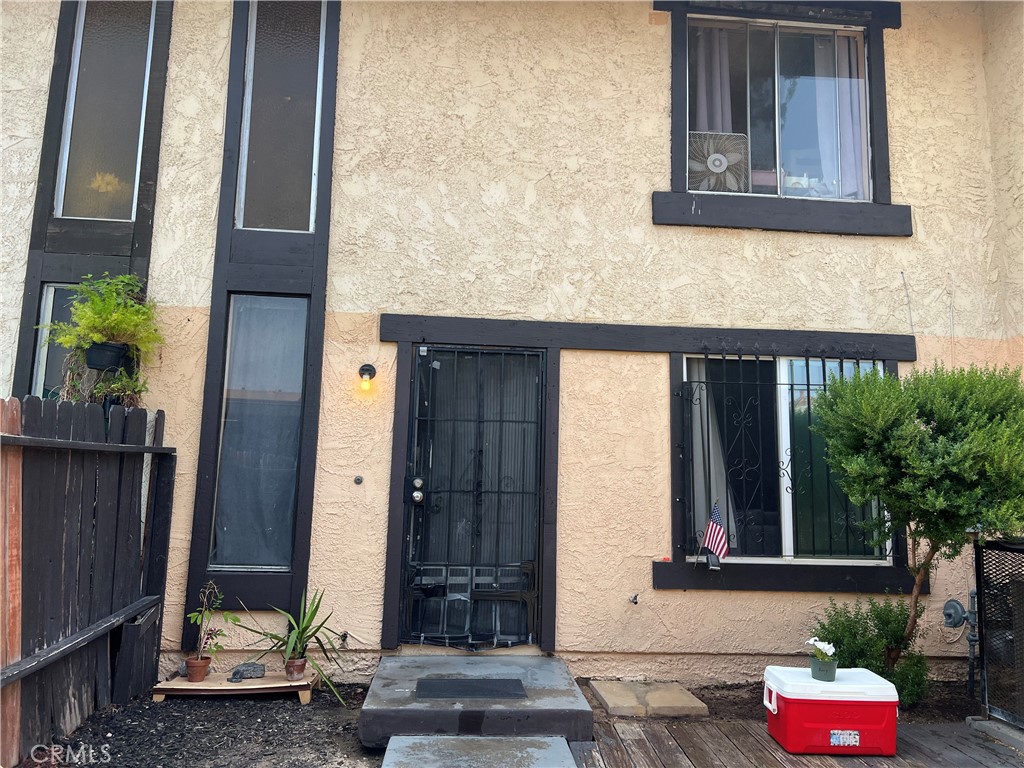 a front view of a house with a window