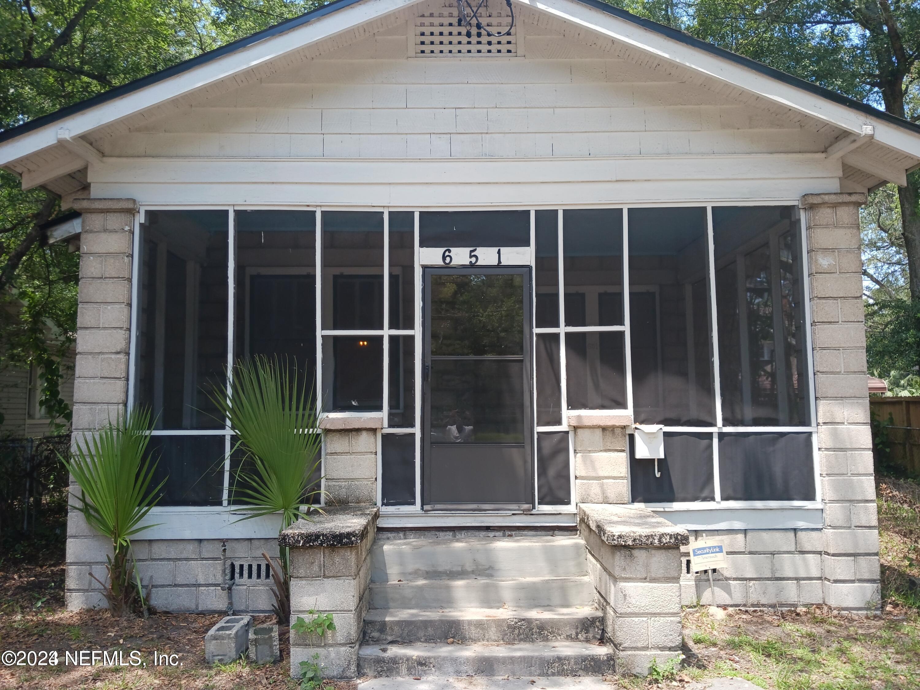 a front view of a house with a window