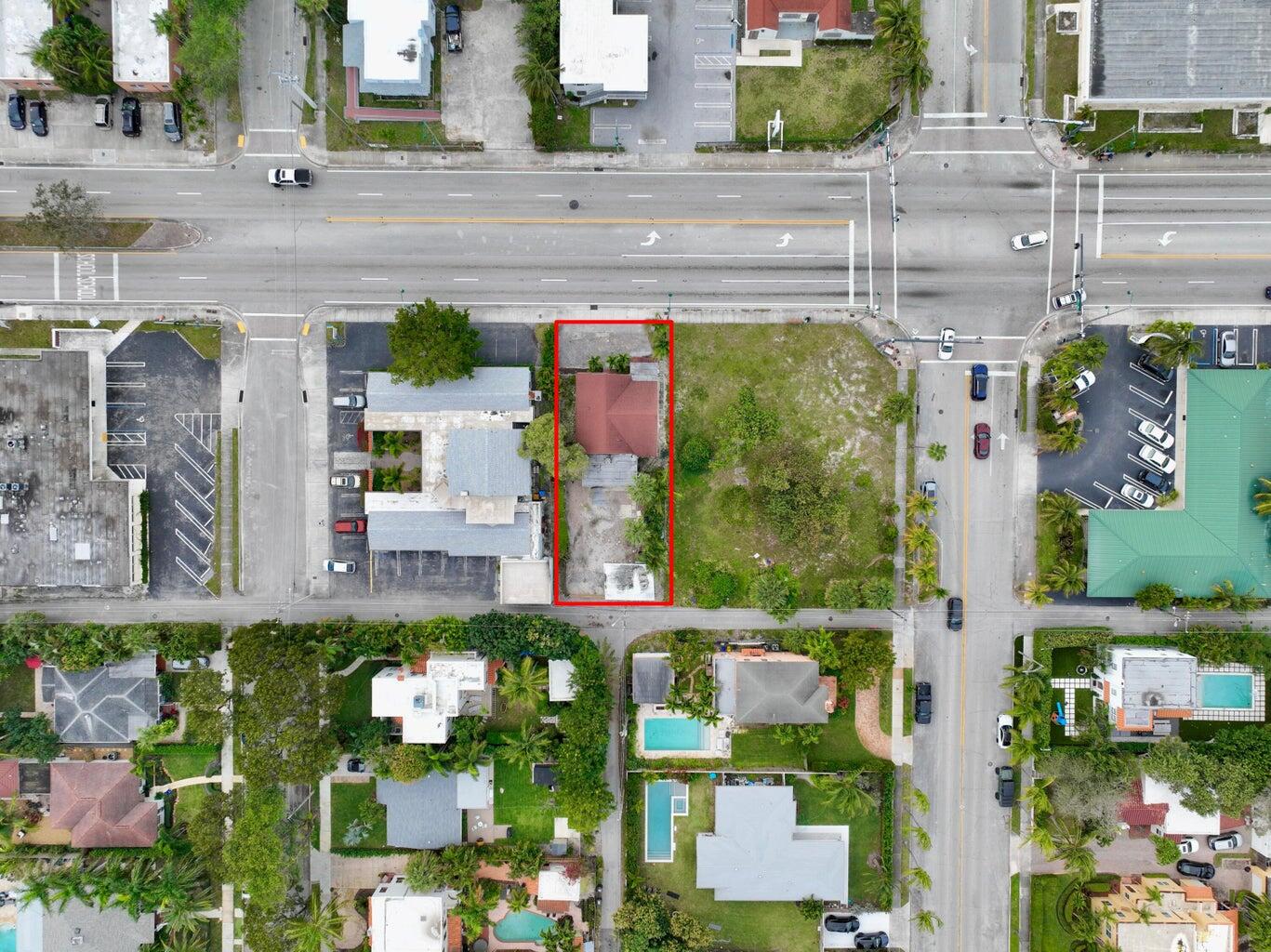 an aerial view of multiple house