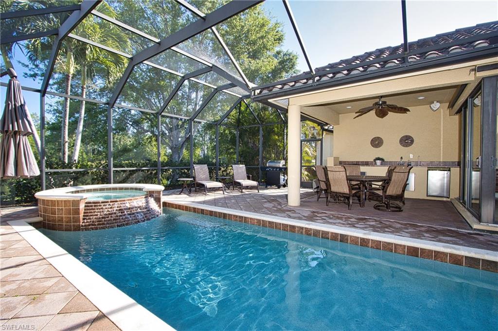 a view of outdoor space yard swimming pool and dining room