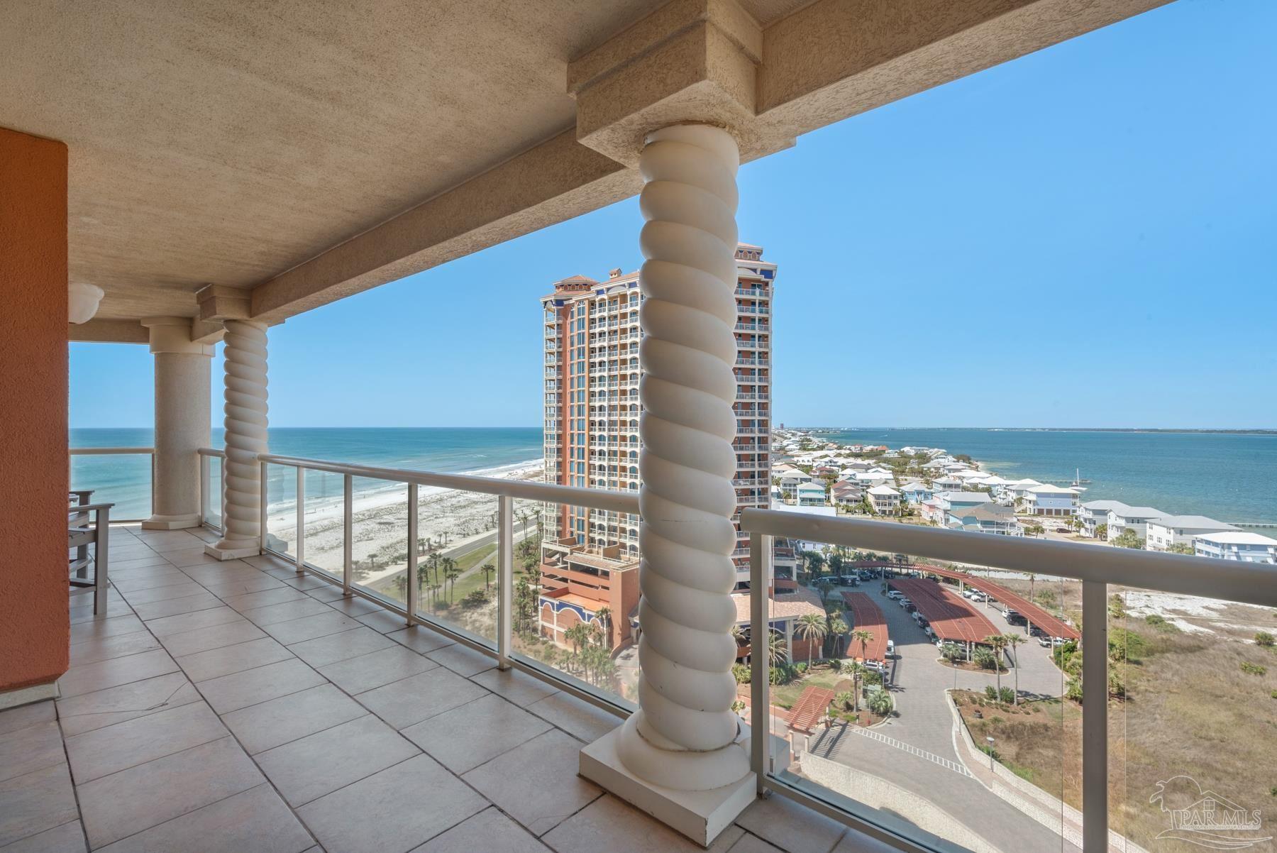 a view of balcony with city view