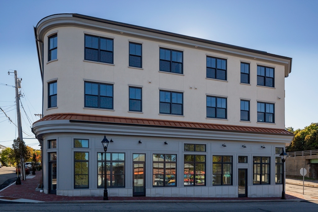 a front view of a building