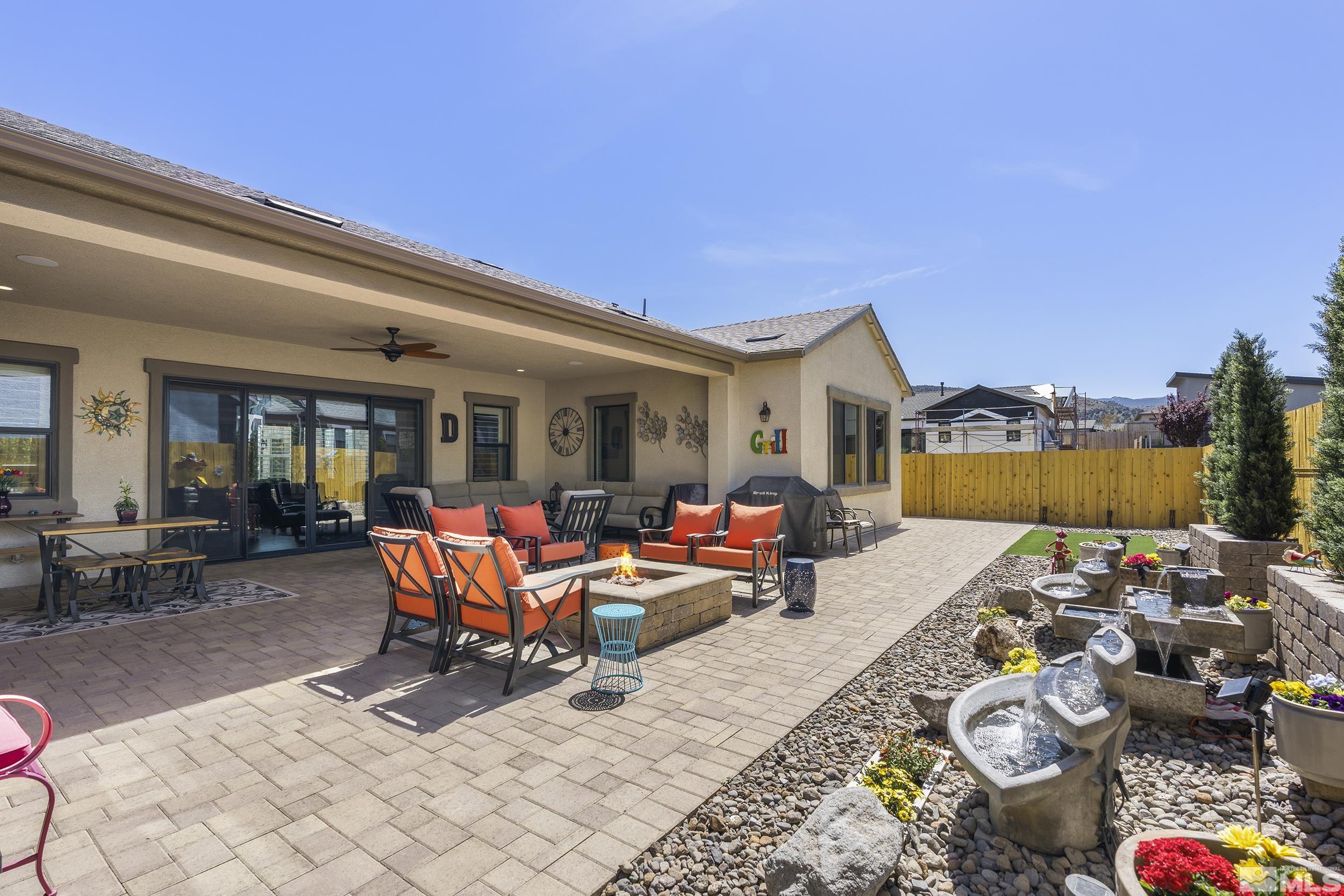 a outdoor space with furniture