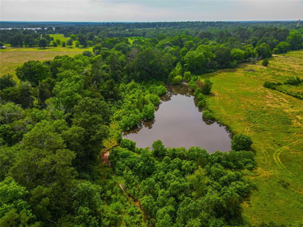 a view of a lake with a yard