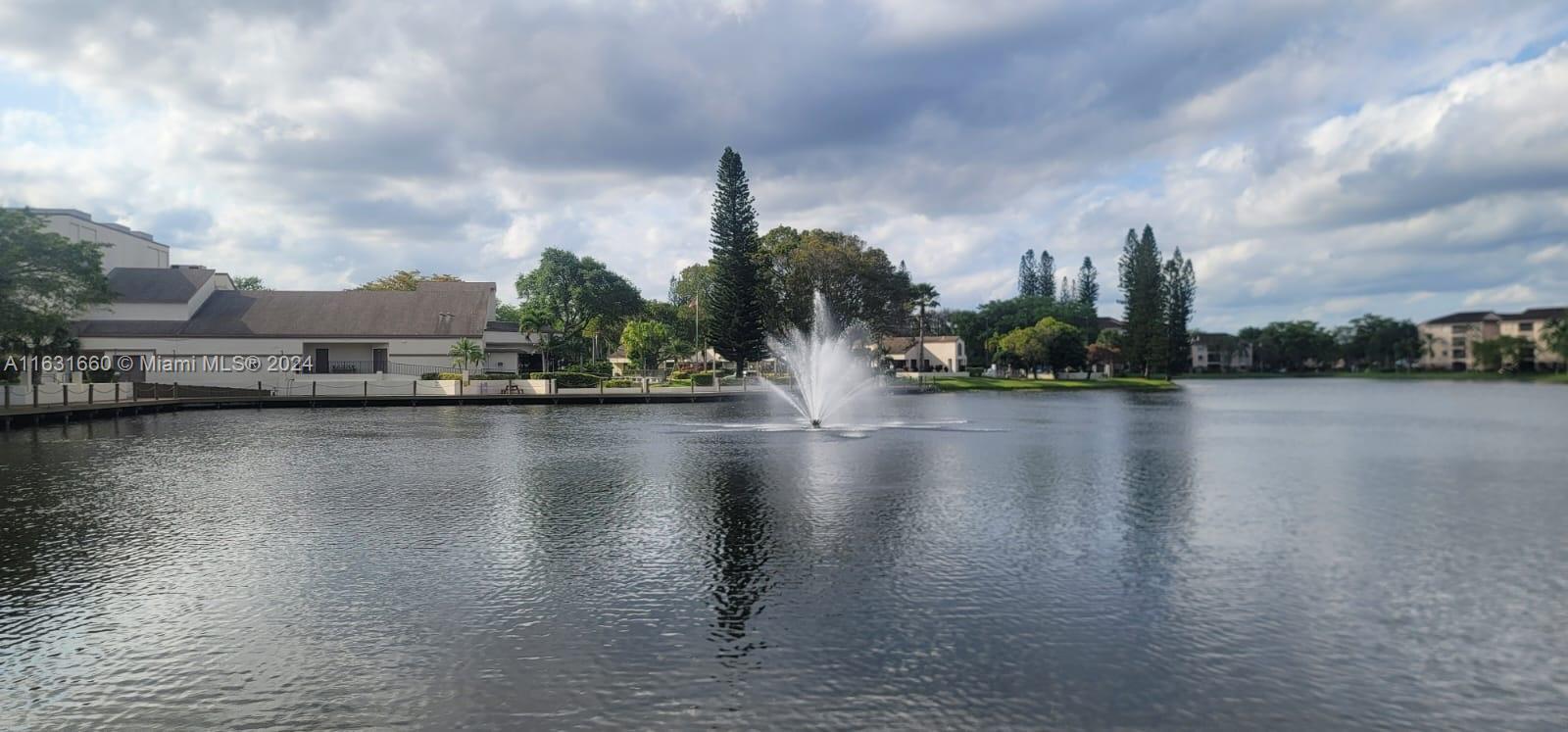 a view of a lake with houses