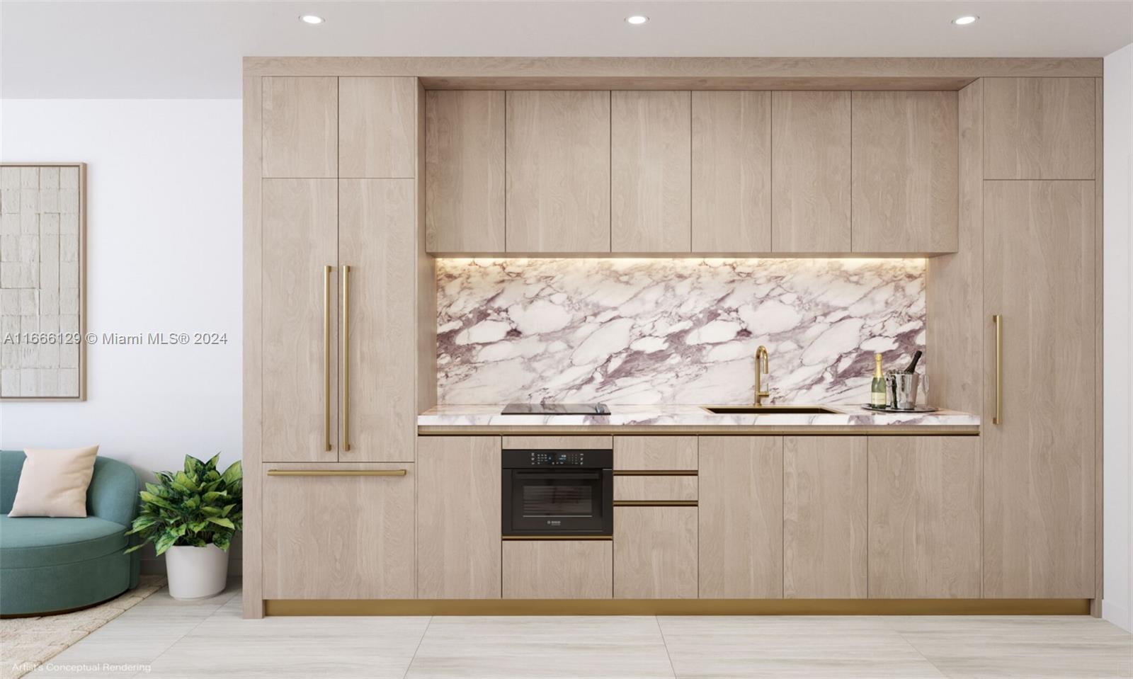 a view of wooden floor and bench in a kitchen