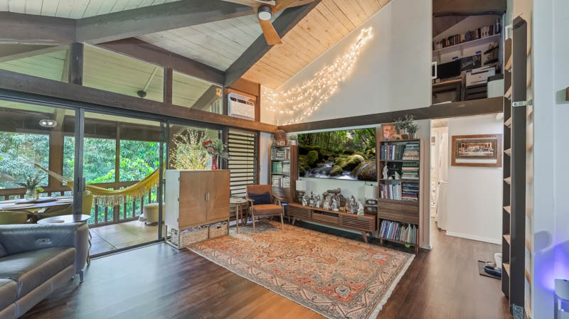 Main living area with adjacent screened lanai make for a great space.