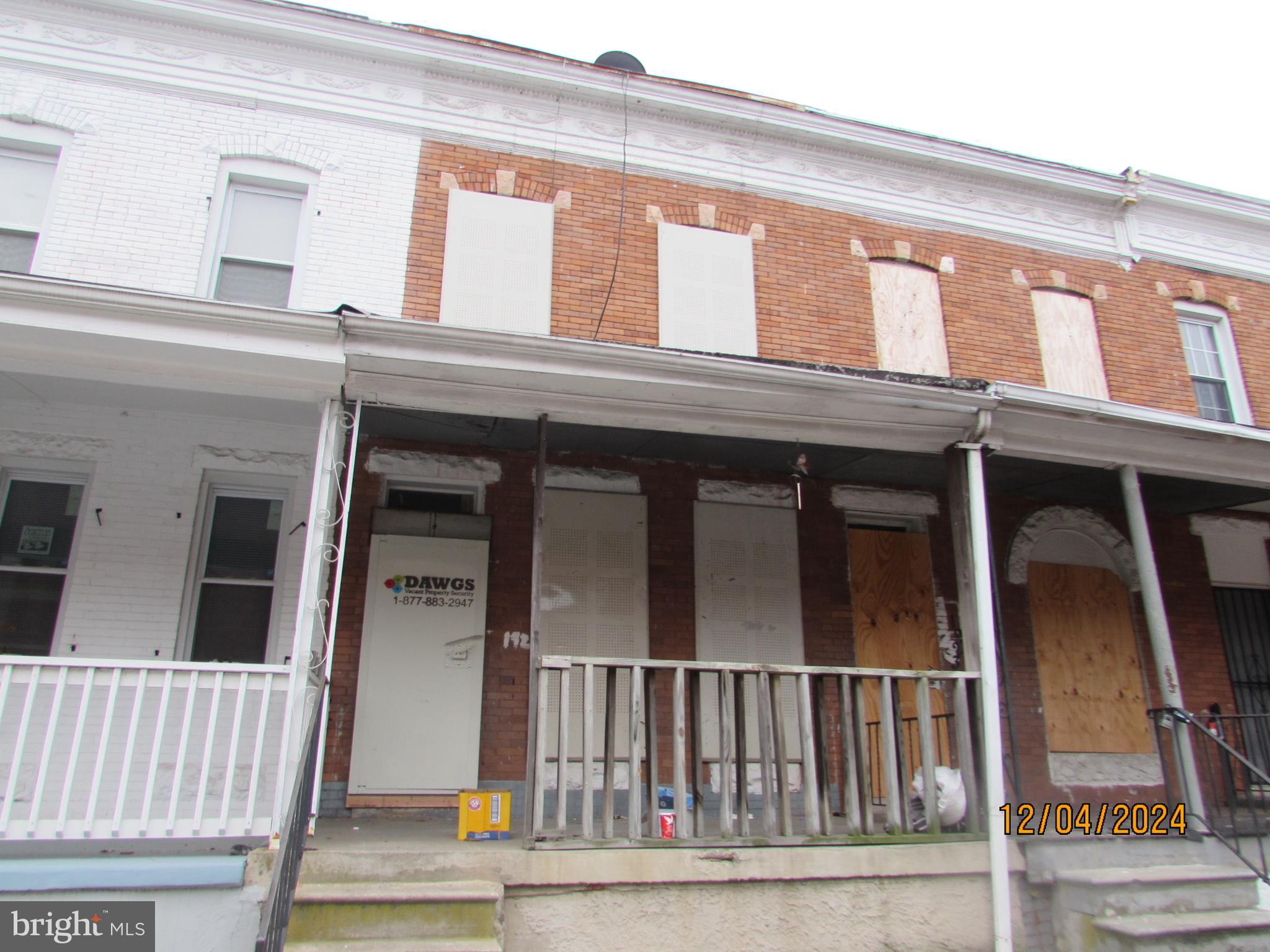 front view of a house with a porch