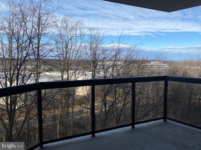 a view of staircase with mountain view