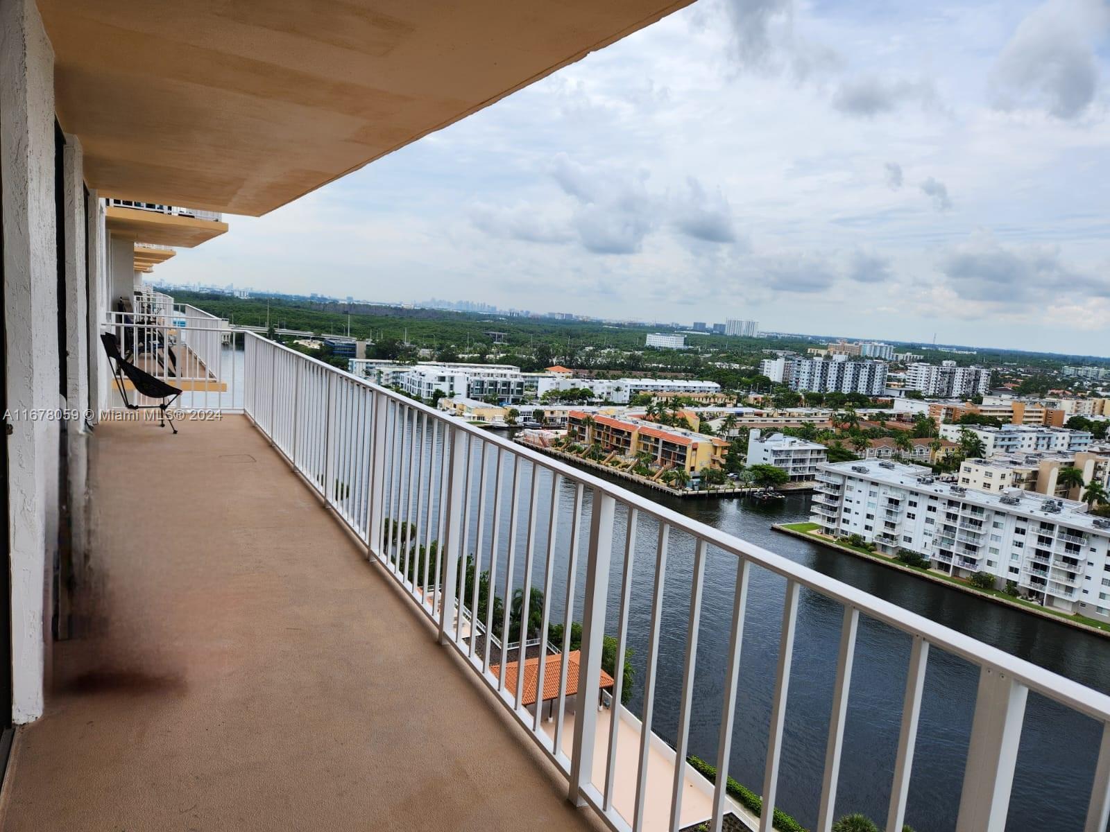 a city view from a balcony